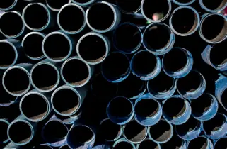 Stacked pipes ready for inspection in Mississauga, Ontario